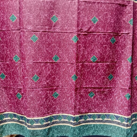 Vintage SPRINGS Shower Curtain 69 x 69 Art Decor Maroon Dark Green Gold 90s - Picture 8 of 15